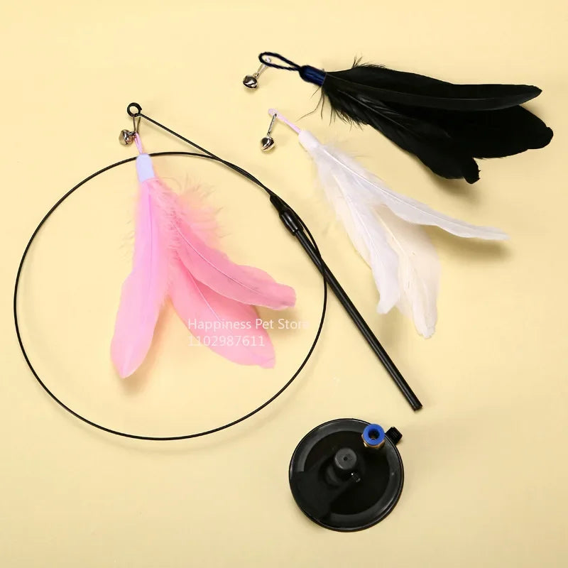 Premium Cat Teaser Wand With Bell And Replaceable Feather by PawHaven