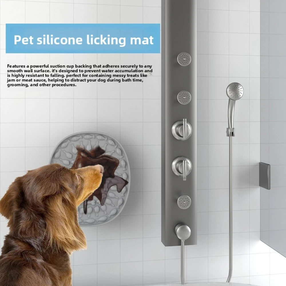 Silicone Pet Licking Mat & Slow Feeder Bowl, Interactive Treat Dispenser Pad for Dogs & Cats, Toy for Bath Time & Food Hiding by PawHaven