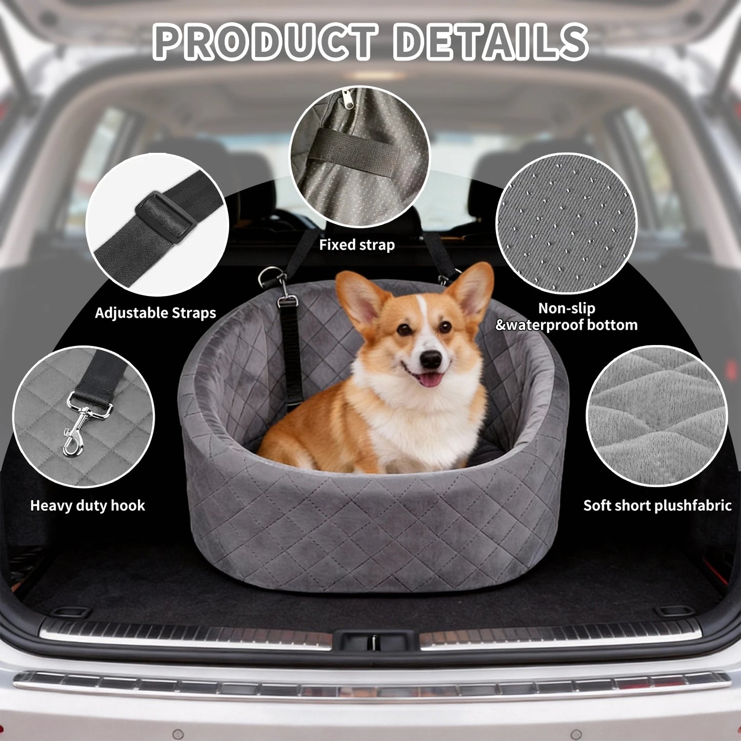 Portable Pet Car Seat for Small Dogs and Cats – Machine-Washable, Comfortable Seat, and Vehicle Dog Hammock car seat cover by PawHaven