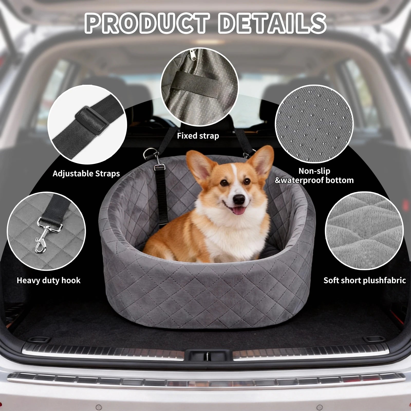 Portable Pet Car Seat for Small Dogs and Cats – Machine-Washable, Comfortable Seat, and Vehicle Dog Hammock car seat cover by PawHaven