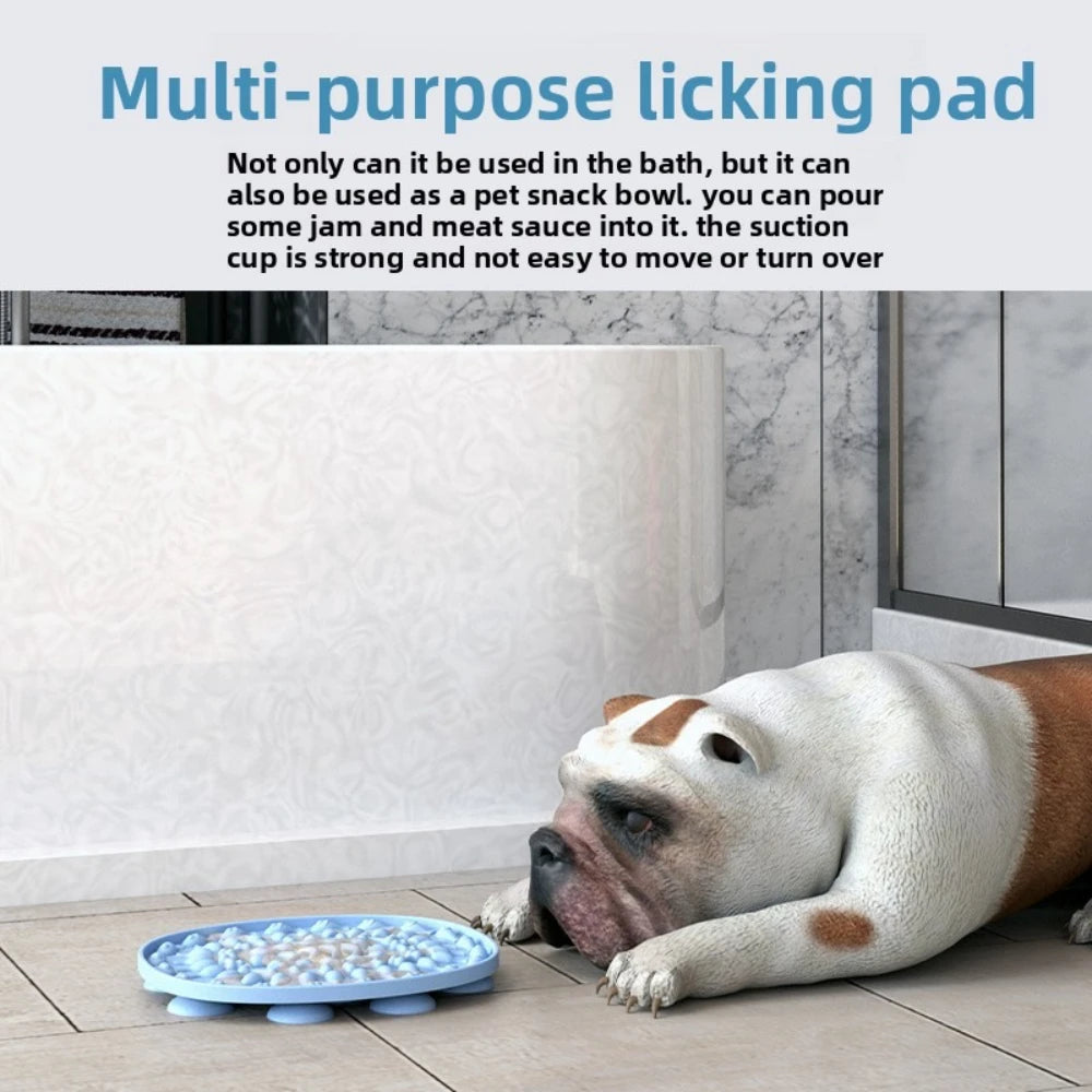 Silicone Pet Licking Mat & Slow Feeder Bowl, Interactive Treat Dispenser Pad for Dogs & Cats, Toy for Bath Time & Food Hiding by PawHaven