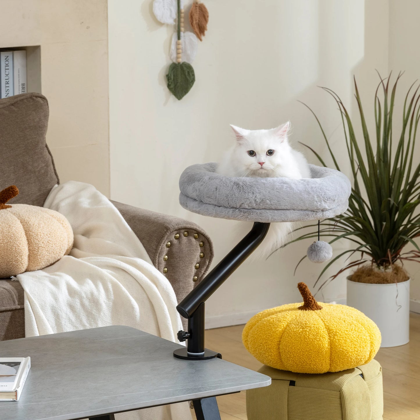 PawHut Cat Bed for Desk, 360° Rotatable Adjustable Cat Nest Hammock by PawHaven
