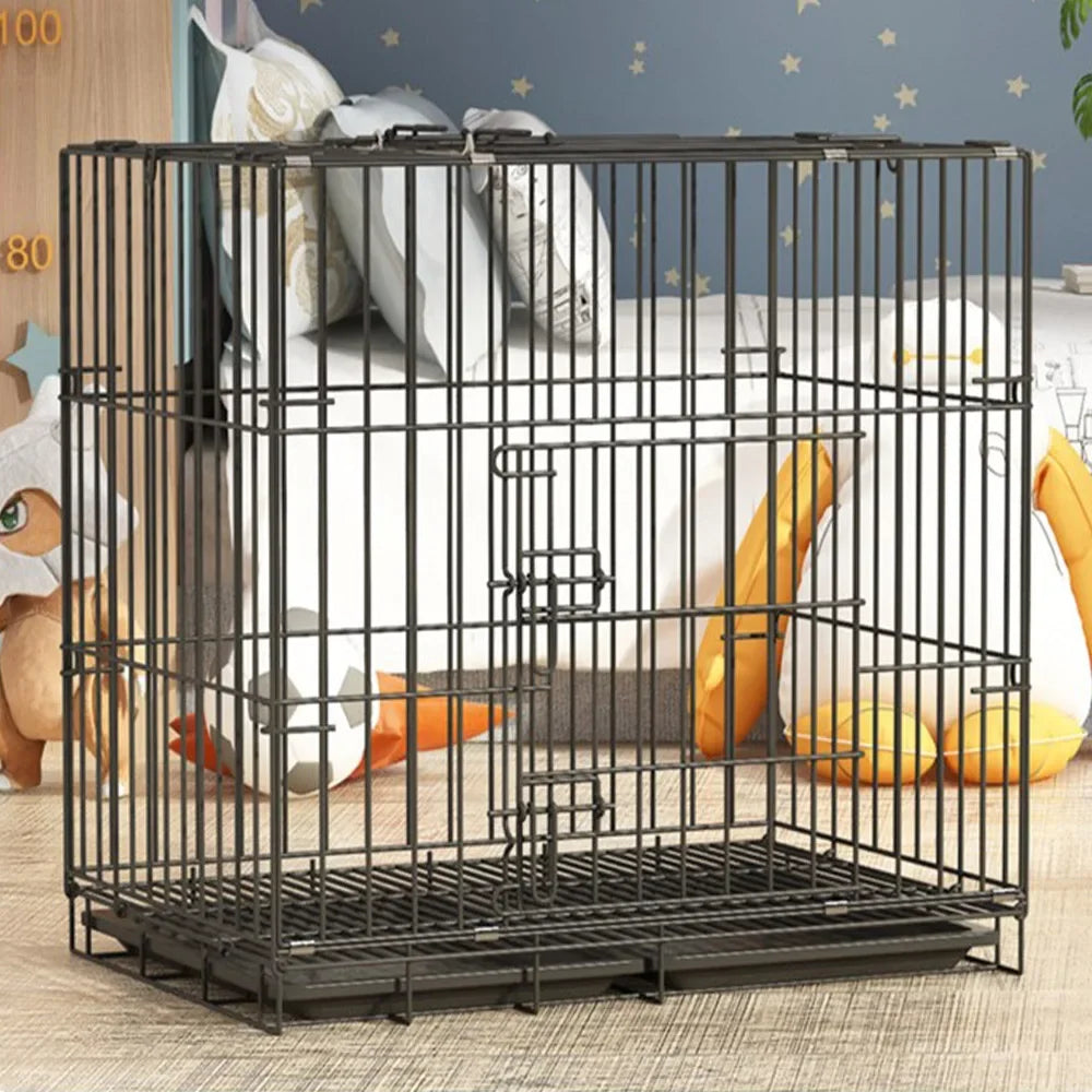 Large Heavy Duty Dog Crate Strong Pet Cage Tear Resistant Metal Kennel Playpen with Leak-proof Pan Pet Run Enclosure Playpen by PawHaven