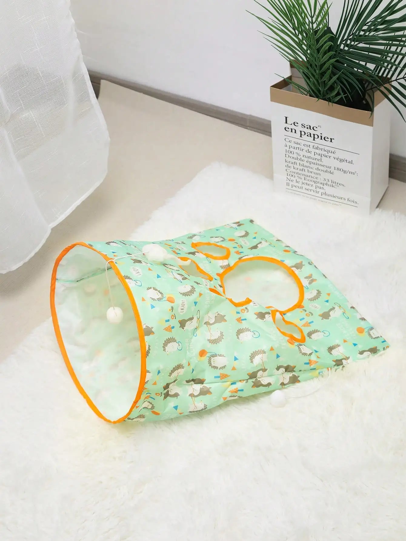 1PC Foldable Cat Tunnel With Noisy Paper, Rolling Ground Dragon, Zhiyi Cat Toy, Cat Diamond Bag Interactive Cat Tunnel Toy by PawHaven