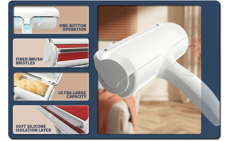 Premium Pet Hair Remover Roller With Self Cleaning Base by PawHaven