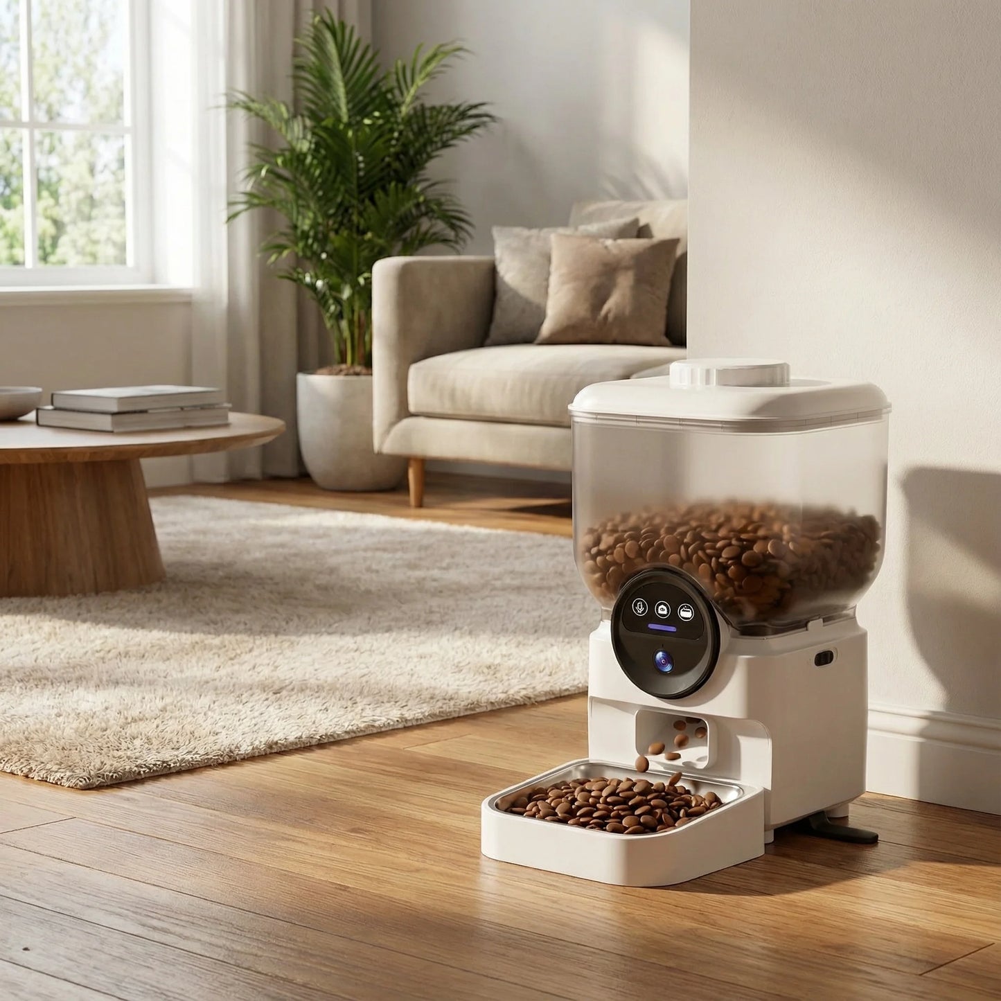 6.5L Automatic Cat Feeder Rechargeable WIFI Smart Pet Feeder App Controlled Cat Feeder With Camera Built-in battery For Cat Dog by PawHaven