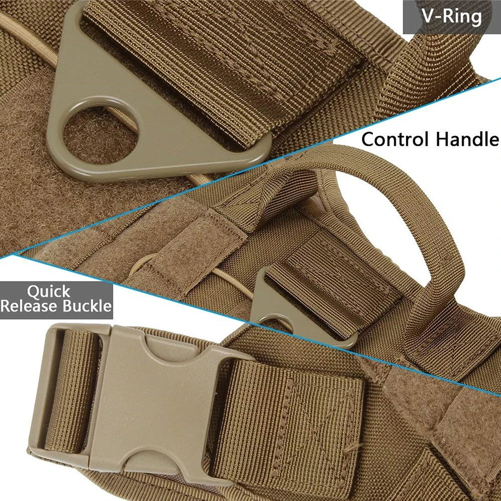 Tactical Dog Harness for Large Pet Harness No-Pull Service Vest Adjustable Military Dog Vest for Training Hunting Walking by PawHaven