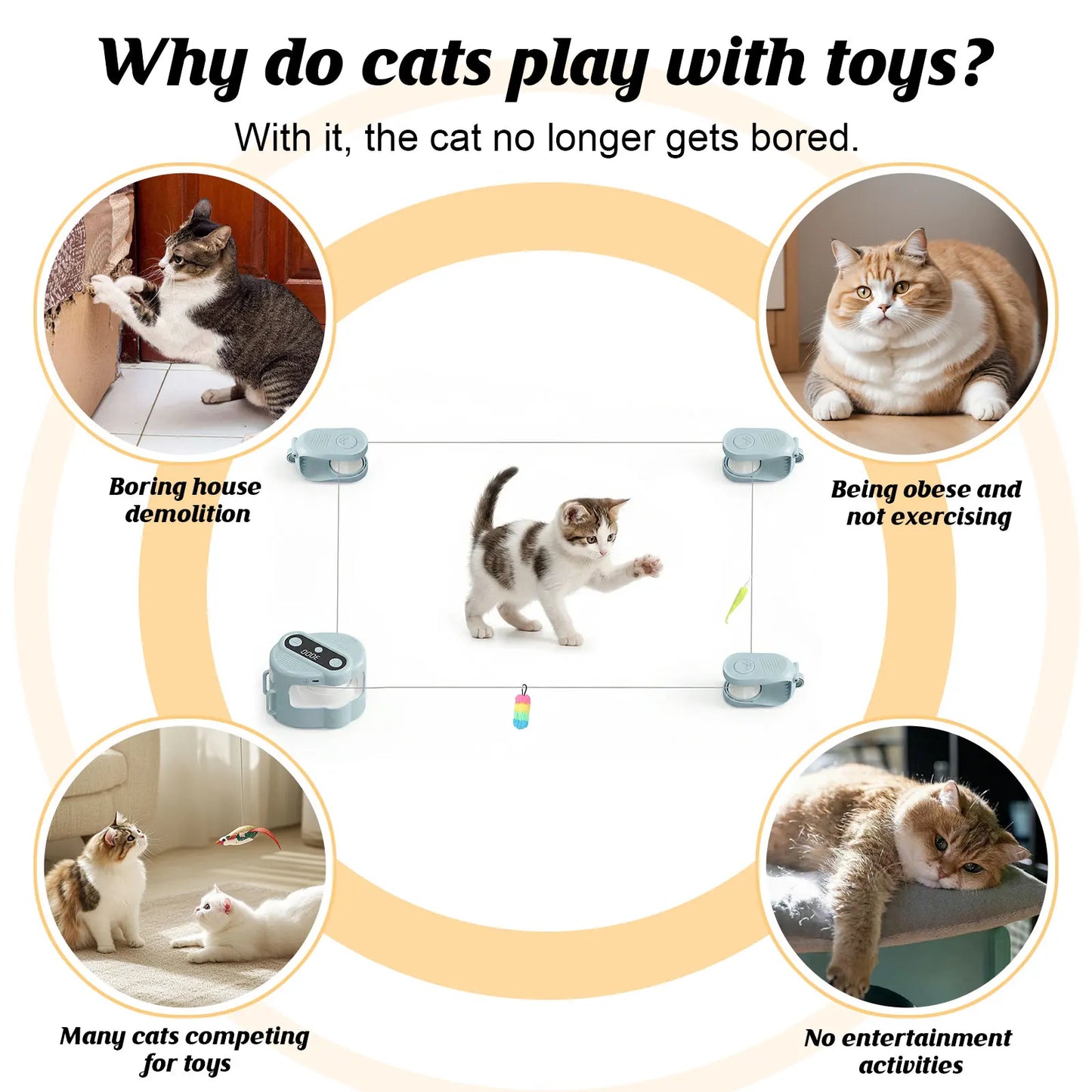 Cat Toys Automatic/Remote Control Cat Toy Interactive Cat Toy Cat Treadmill Adjustable Speed Simulated Cat Hunting Toy by PawHaven