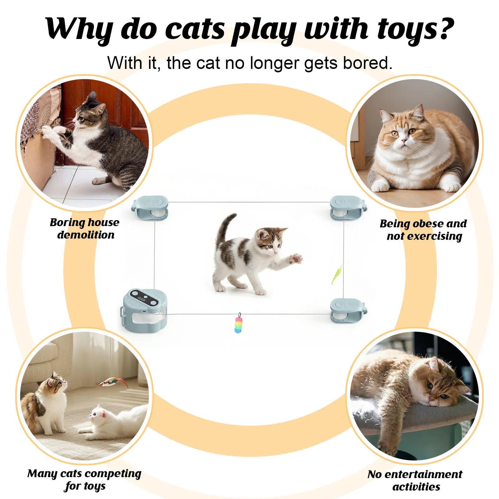 Cat Toys Automatic/Remote Control Cat Toy Interactive Cat Toy Cat Treadmill Adjustable Speed Simulated Cat Hunting Toy by PawHaven