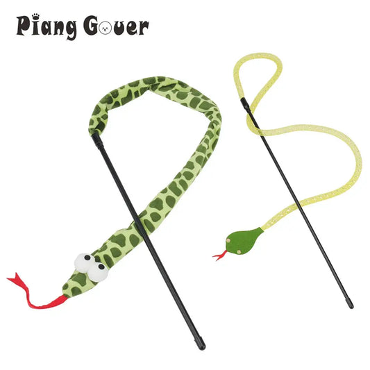 Tassel Snake Cat Teaser Stick Teasing Rod for Cats Toys Kitten Playing Scratch Pet Toy Wand by PawHaven