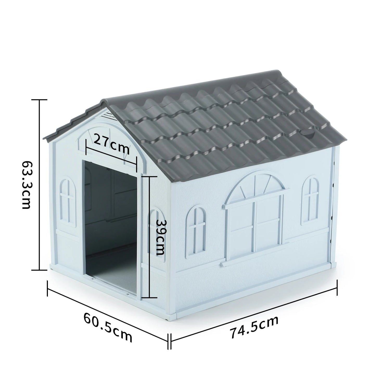 Plastic Dog House Waterproof Ventilate Dog Kennel All Weather Indoor Outdoor Insulated Doghouse Puppy Shelter, Easy to Assemble by PawHaven