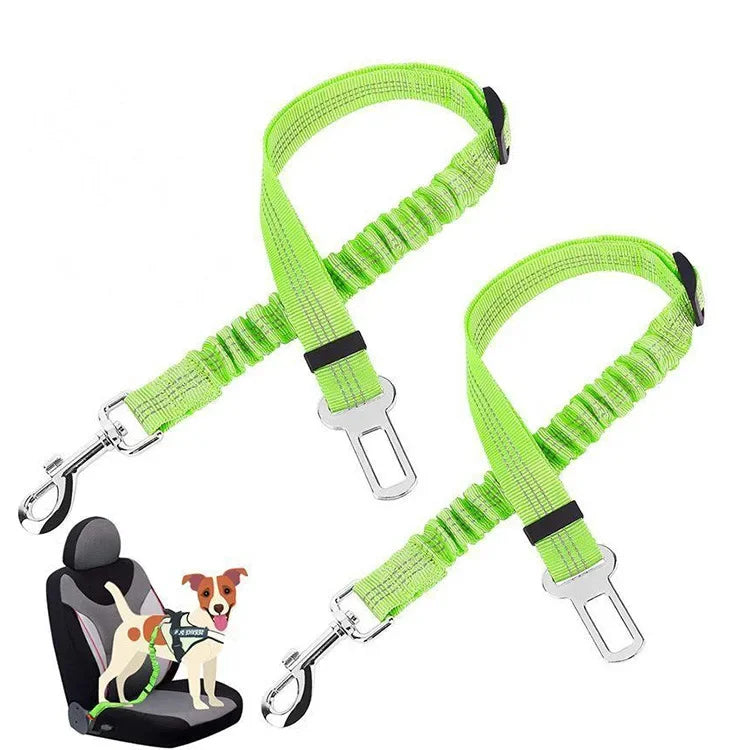 1pc Reflective Dog Car Tether, Durable Nylon Seat Belt Harness, Adjustable Pet Travel Strap for Vehicle Riding Safety by PawHaven
