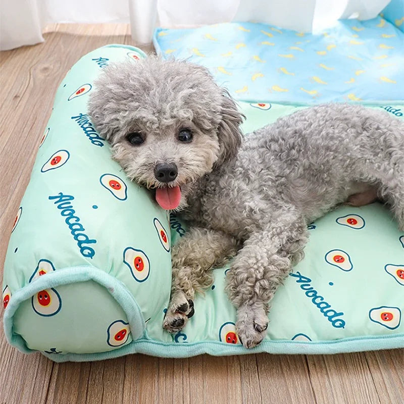 Summer Pet Ice Pad Cooling Mat Ice Silk Cushion Non Slip Washable Anti Heat Dog Cat Bed Portable Cool Rest Mat Summer Heat Relie by PawHaven