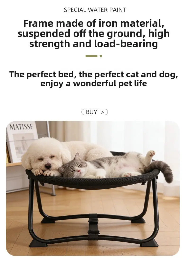 Elevated Breathable Foldable Cot Bed for Dogs and Cats by PawHaven