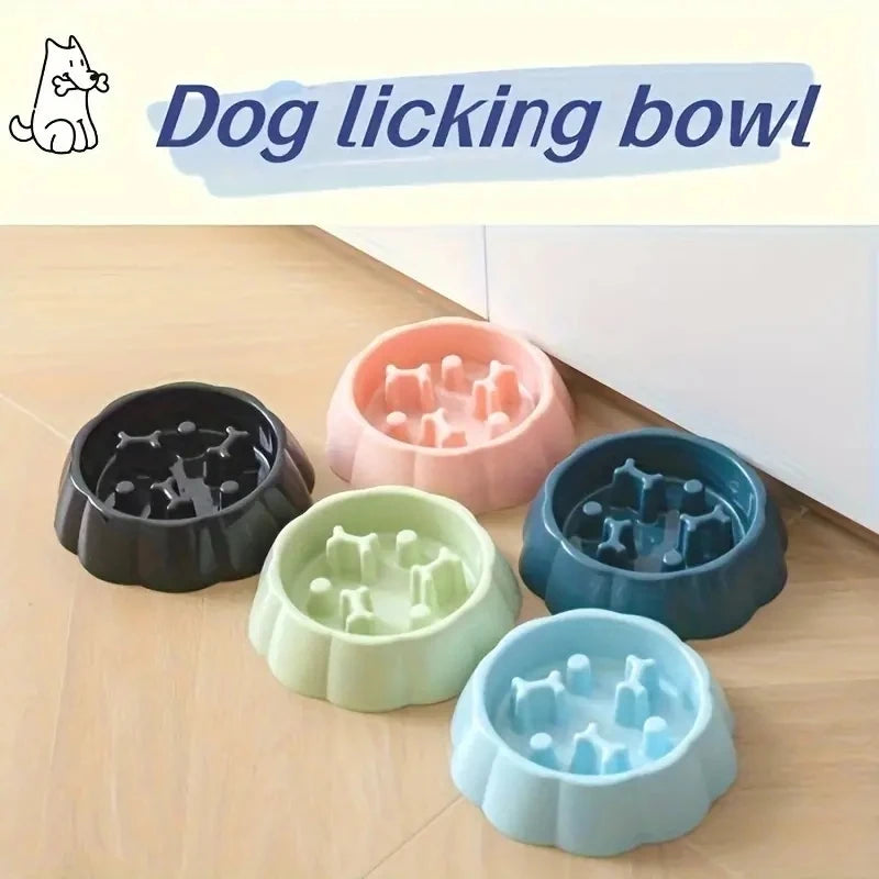 Anti-Choking Slow Feeder Dog Bowls, 1Pcs Set - Non-Slip, DurablePlastic Food & Water Dishes For Small To Medium Dogs by PawHaven