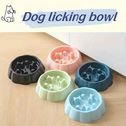 Anti-Choking Slow Feeder Dog Bowls, 1Pcs Set - Non-Slip, DurablePlastic Food & Water Dishes For Small To Medium Dogs by PawHaven