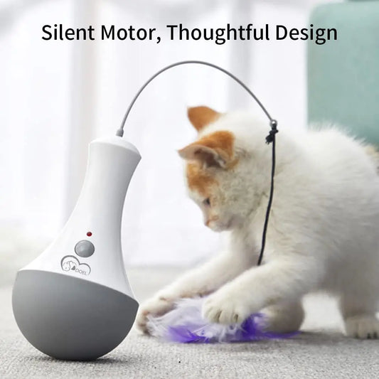 Premium Cat Feather Toy Rotating Interactive Teaser by PawHaven