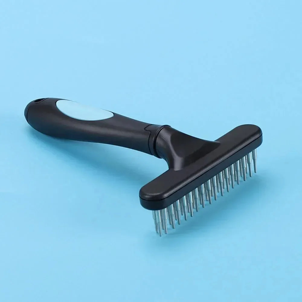 Dog Rake Deshedding Dematting Brush Comb Undercoat Rake for Dogs Cats Short Long Hair Pet Brushes Shedding with Double Row Pins by PawHaven