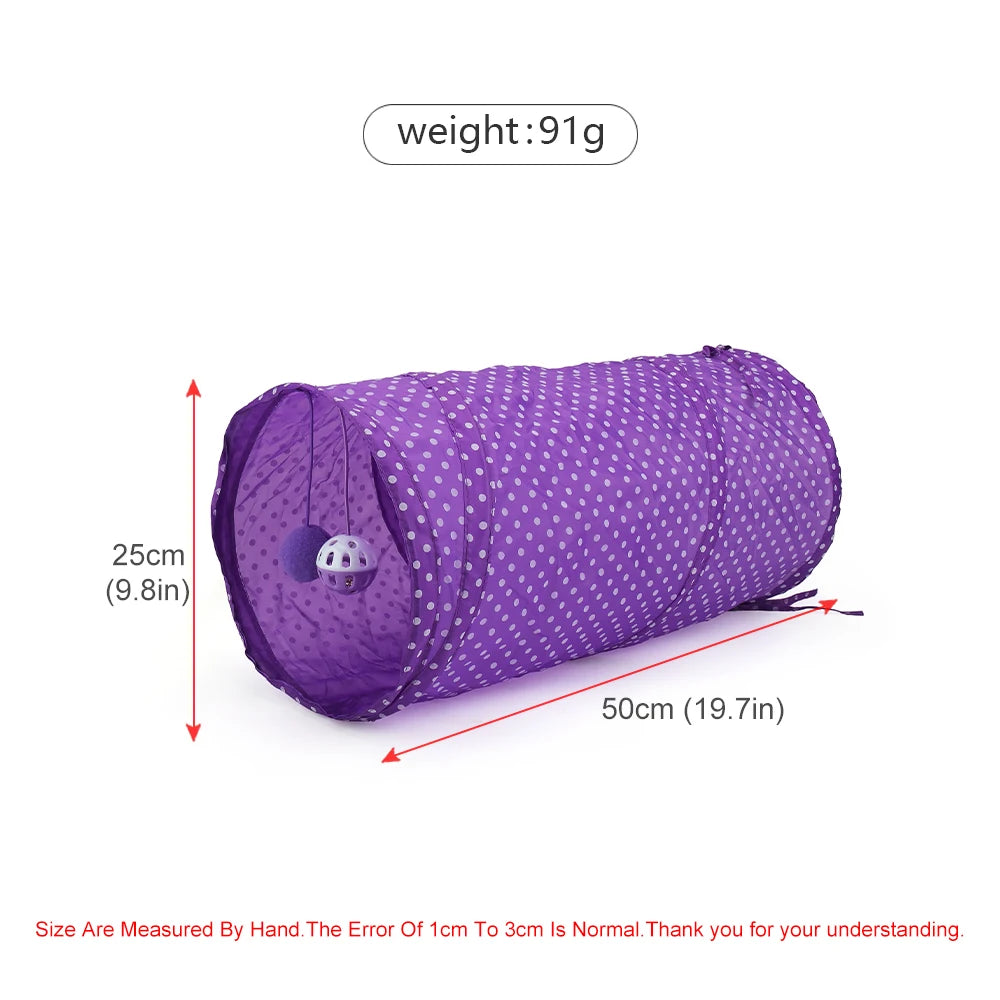 Dot Tunnel Cat Toy Tubes Ball Fold Kitten Pet Toy Puppy Rabbit Play Cat Tent by PawHaven