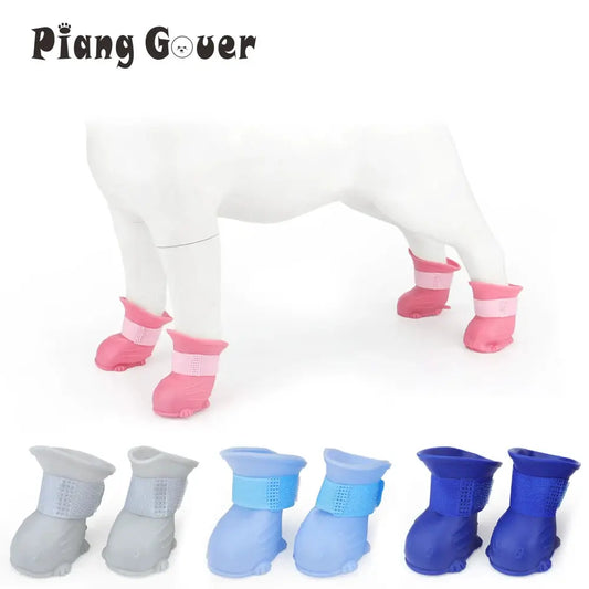 Small Dog Shoes Puppy Silicone Anti-slip Boots Waterproof Pet Rain Shoe For Mini Dog by PawHaven