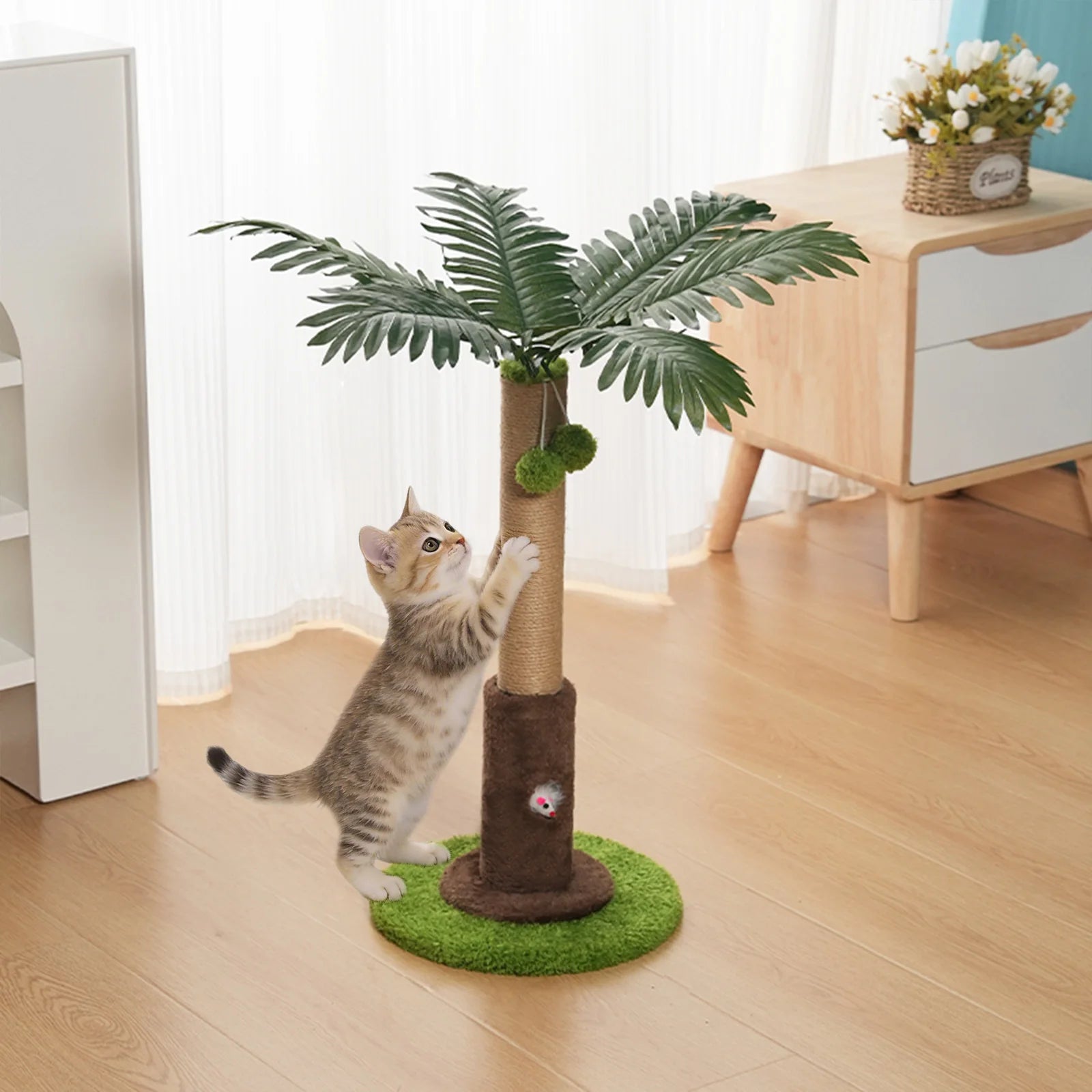 Premium Sisal Tree Cat Scratcher With Toys by PawHaven
