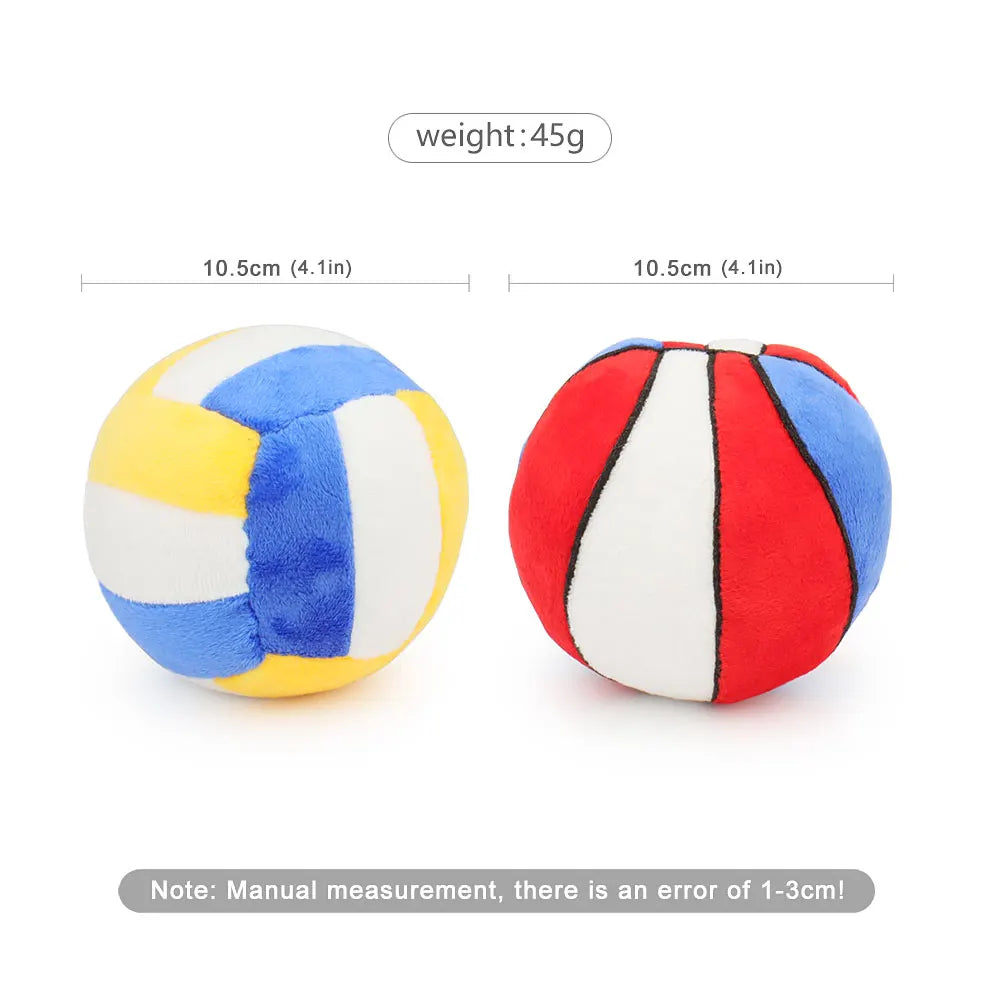 Ball Shape Plush Sound Dog Toy Puppy Chew Pet Squeak Toy For Small Medium Dogs by PawHaven