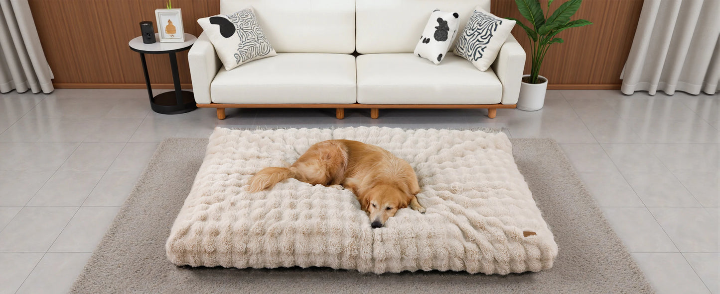Ultra Plush Dog Bed Soft Pet Cushion Large Dog Crate Puppy Mattress Washable Mat by PawHaven