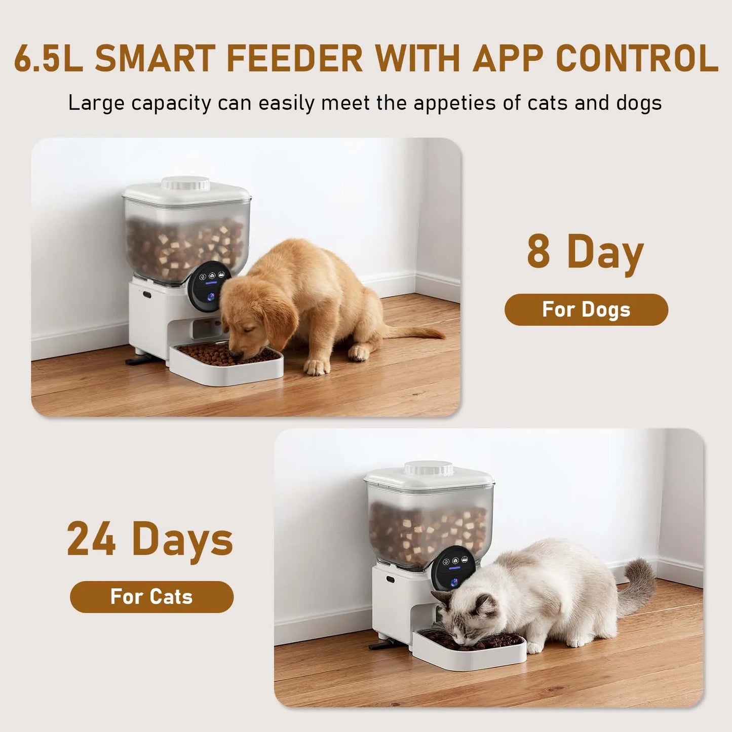 Automatic Cat Feeder Rechargeable Wifi Smart Pet Feeder App Controlled Cat Feeder With Camera Built-in battery Cat Dog Feeder by PawHaven