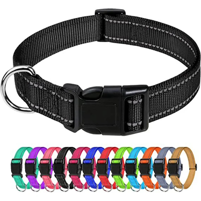 Adjustable Reflective Pet Collar Anti Breakaway Anti Choke Explosion Proof Walking Neck Ring Durable Traction Collar For Dog Cat by PawHaven