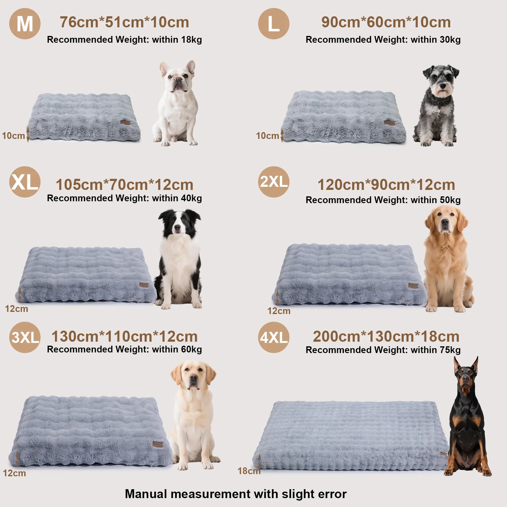 Ultra Plush Dog Bed Soft Pet Cushion Large Dog Crate Puppy Mattress Washable Mat by PawHaven