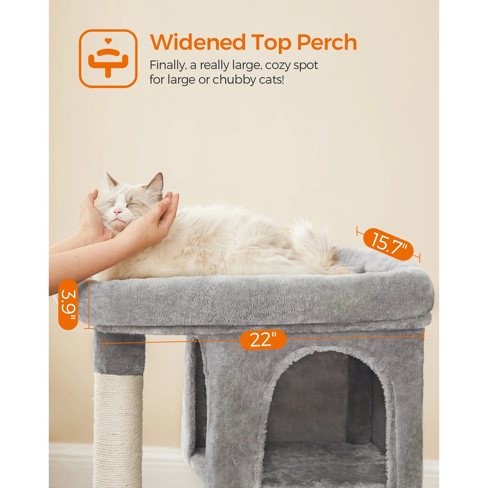 Feandrea Cat Tree, 84 cm Cat Tower,Cat Condo for Large Cats up to 7 kg,2 Cat Caves, Scratching Post by PawHaven