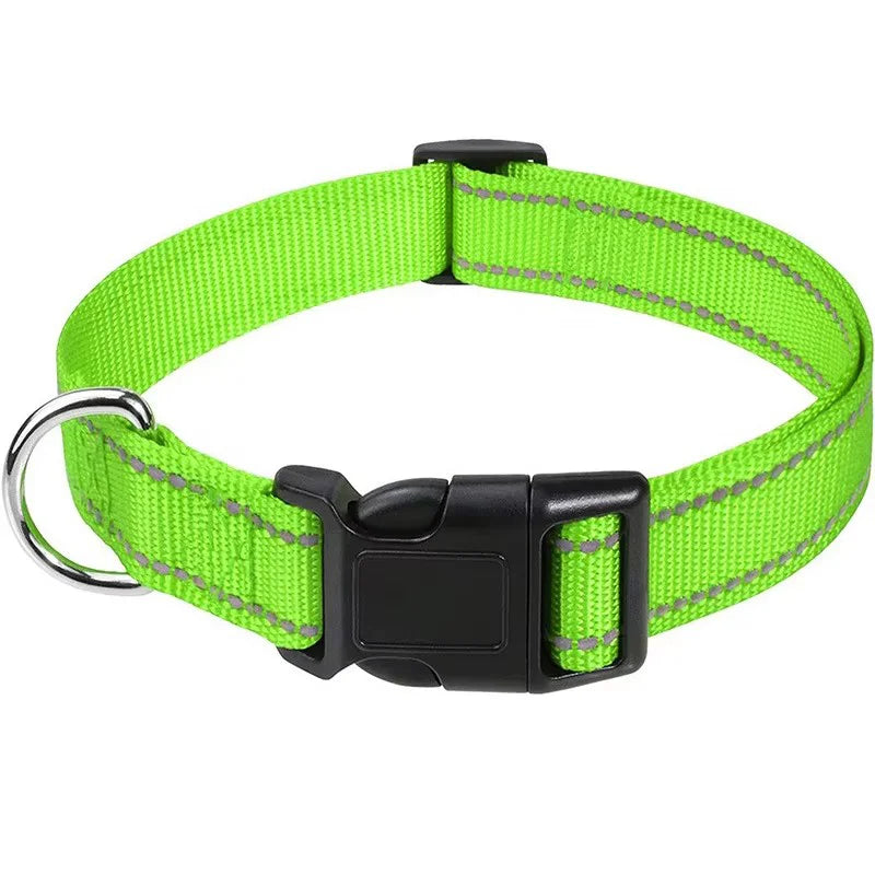Adjustable Reflective Pet Collar Anti Breakaway Anti Choke Explosion Proof Walking Neck Ring Durable Traction Collar For Dog Cat by PawHaven
