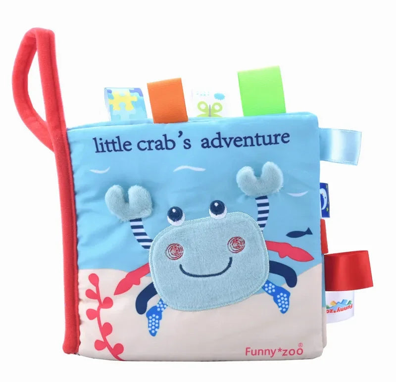 Dog Fabric Book Toy "SeaWorld" | Crinkle Paper & Squeaker Inside | Interactive Chew Toy for Puppies & Small Dogs by PawHaven