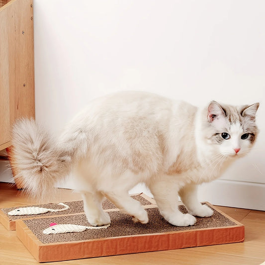 Cat Scratching Toy Corrugated Paper Flat Cat Scratcher Board Interactive Pet Supplies for Kittens Nail Grinding by PawHaven