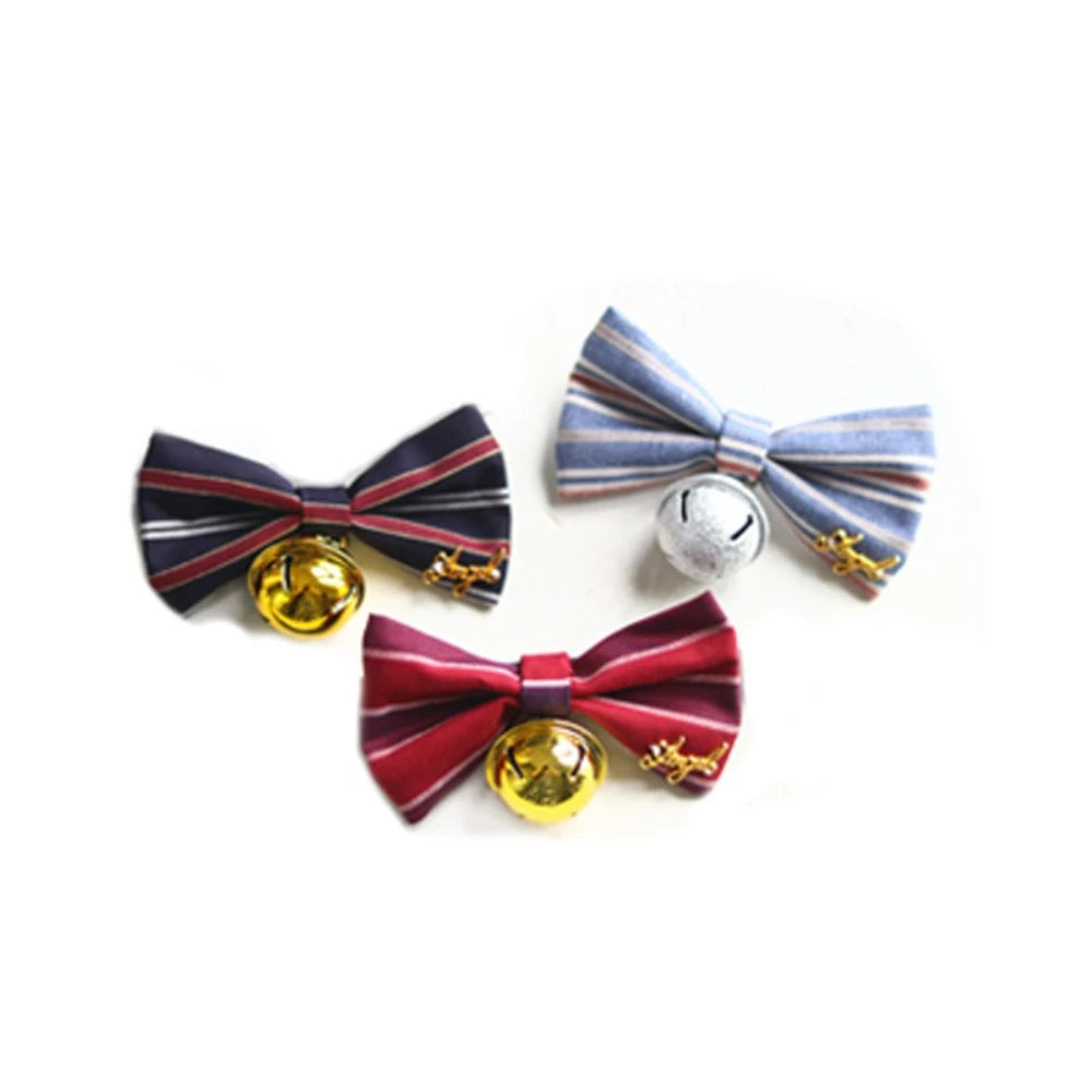 Cute Strawberry Butterfly Bow Pet Collar, British Plaid Adjustable Bell Collar for Cats and Small Medium Dogs Plaid Pet Collar by PawHaven