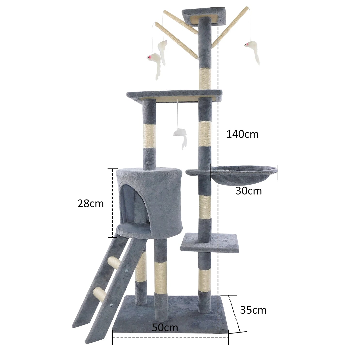 Briefness Premium Five Tier Cat Tree With Scratching Post by PawHaven