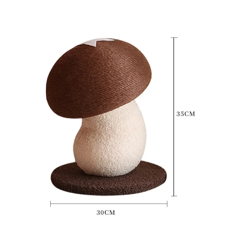Mushroom Shape Sisal Rope Cat Scratcher Durable Climbing Post Play Toy For Indoor Cats Non Shedding Scratching Pole by PawHaven