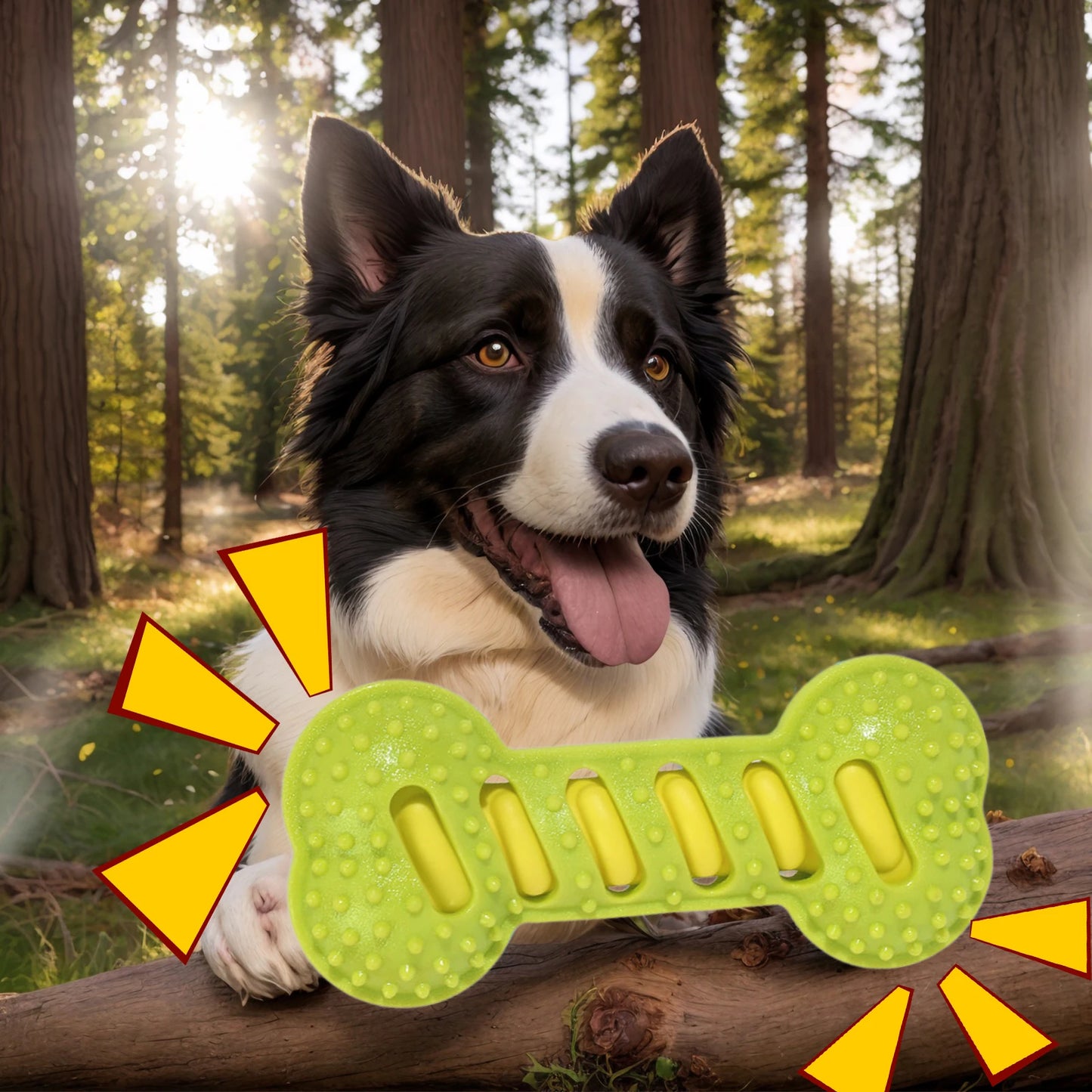 Premium Dog Dental Toy Set Textured Squeaky Bones by PawHaven