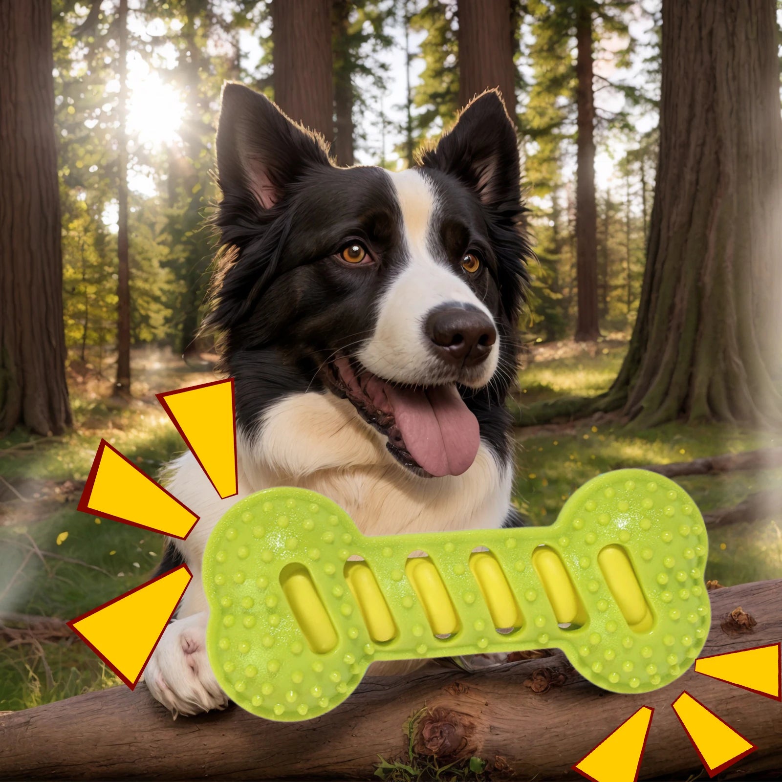 Premium Dog Dental Toy Set Textured Squeaky Bones by PawHaven