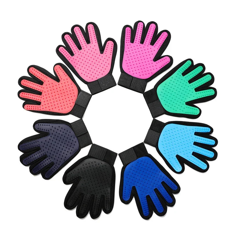 Silicone Pet Grooming Gloves For Cats And Dogs Hair Removal by PawHaven