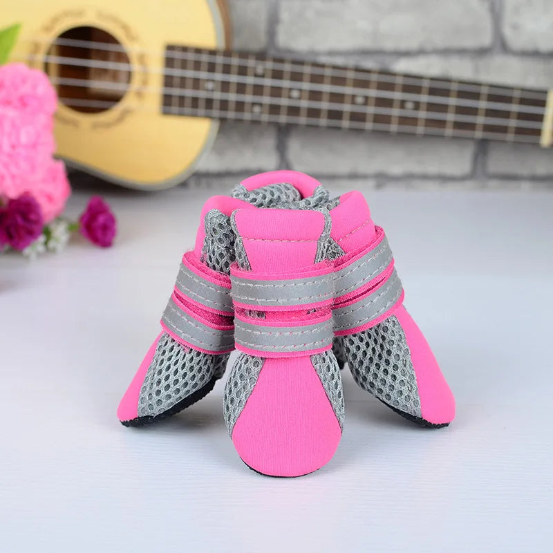 Double Strap Soft Dog Shoes, Reflective Breathable Mesh Dog Booties, Comfortable Sport Pet Footwear by PawHaven