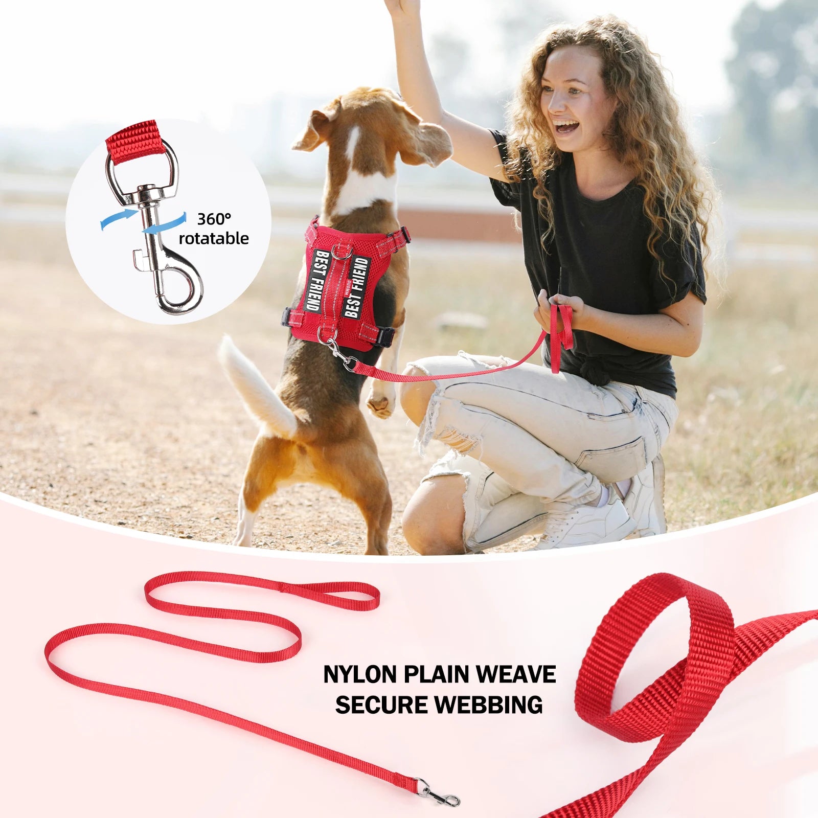 Premium Reflective Vest Harness And Leash Set by PawHaven