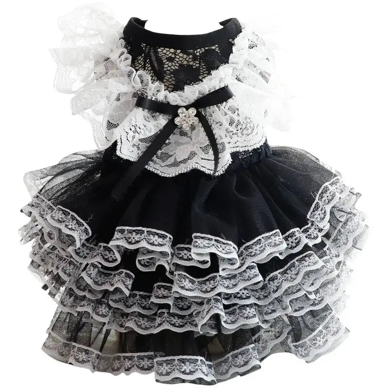 dog Lolita Princess Dress Small Dog Pet cute Clothing Skirt Dogs Clothes Cat Print Thin Summer White Dogs Clothing Chihuahua by PawHaven