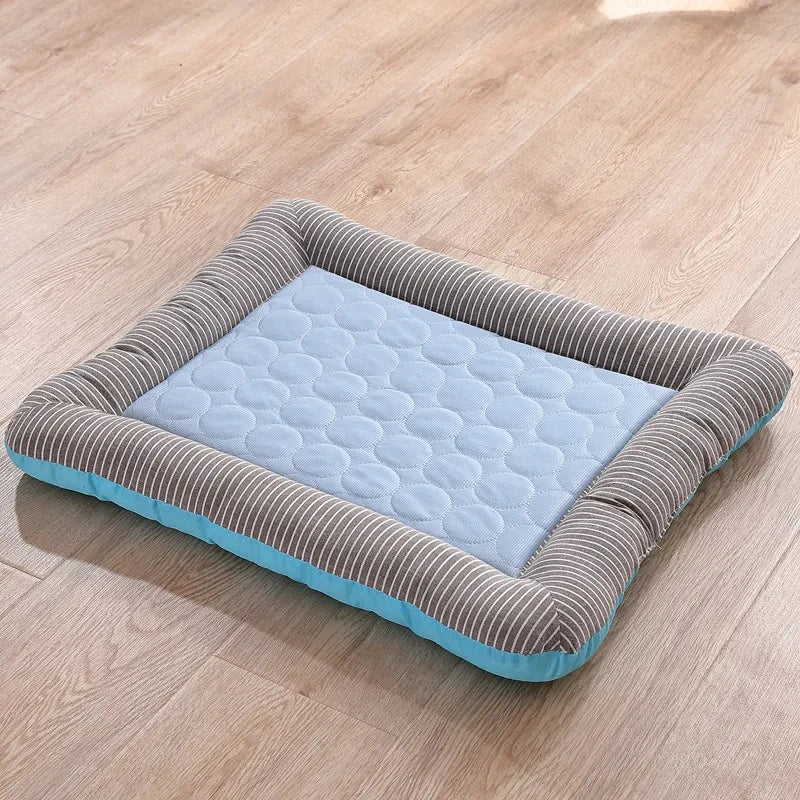 Cooling Pad Bed for Dogs Cats Puppy Kitten Cool Mat Pet Blanket Ice Silk Material Soft for Summer Sleeping Pink Blue Breathable by PawHaven