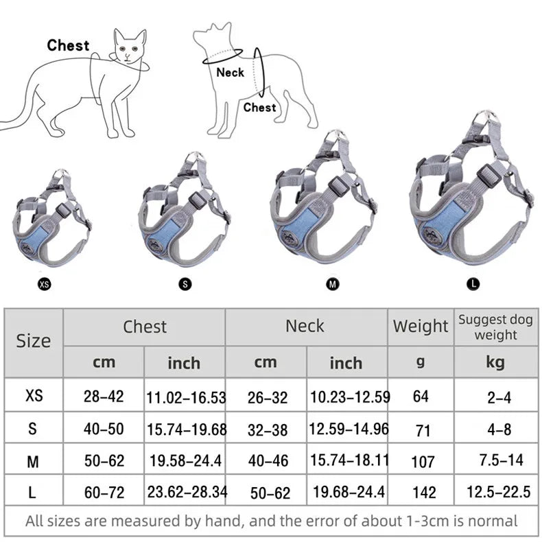 Premium Reflective Harness Vest For Small To Medium Dogs by PawHaven