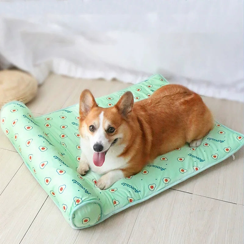 Summer Pet Ice Pad Cooling Mat Ice Silk Cushion Non Slip Washable Anti Heat Dog Cat Bed Portable Cool Rest Mat Summer Heat Relie by PawHaven