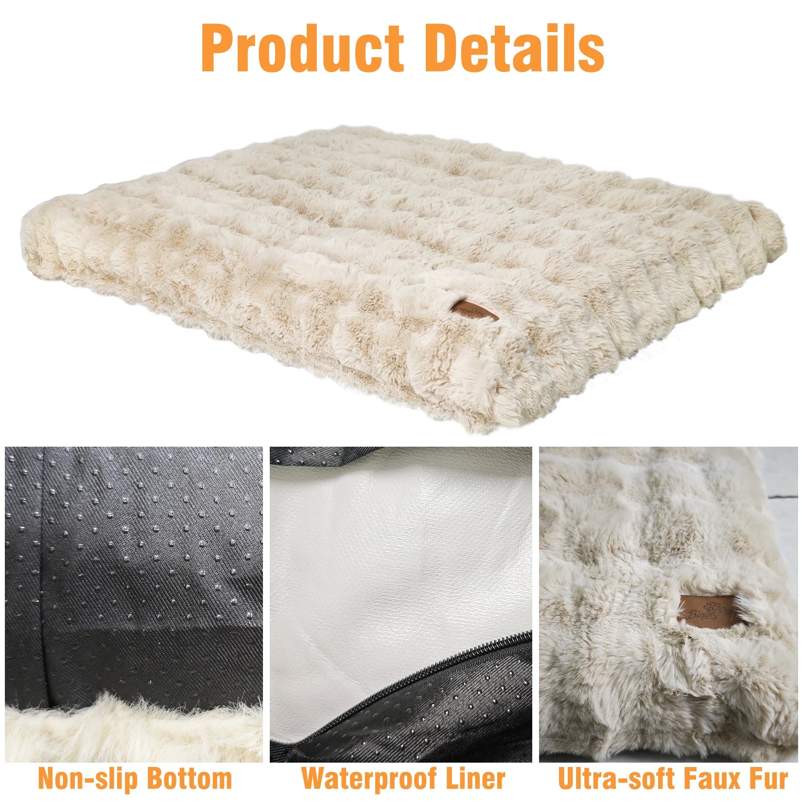 Ultra Plush Dog Bed Soft Pet Cushion Large Dog Crate Puppy Mattress Washable Mat by PawHaven