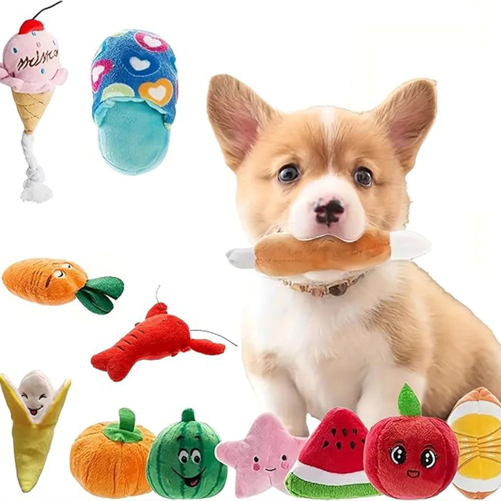 Adorable Dog Toy Bundle: 12 Squeaky Toys with Carrying Bag – Perfect for Small to Medium Breeds by PawHaven