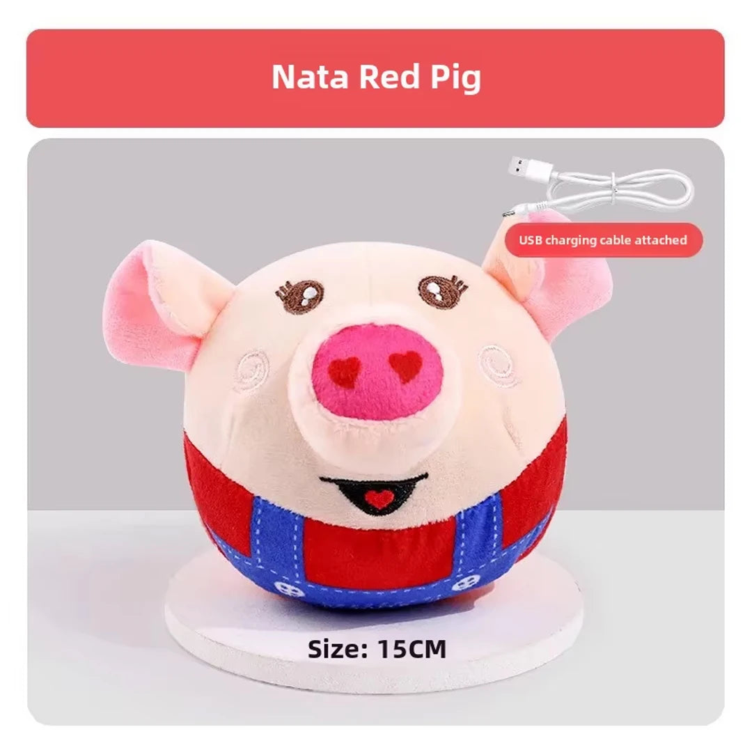 New Dog Toys Interactive Puzzle Electric Plush Jumping Ball USB Rechargeable Clown Cartoon Dog Training Toy Piggy Pet Product by PawHaven