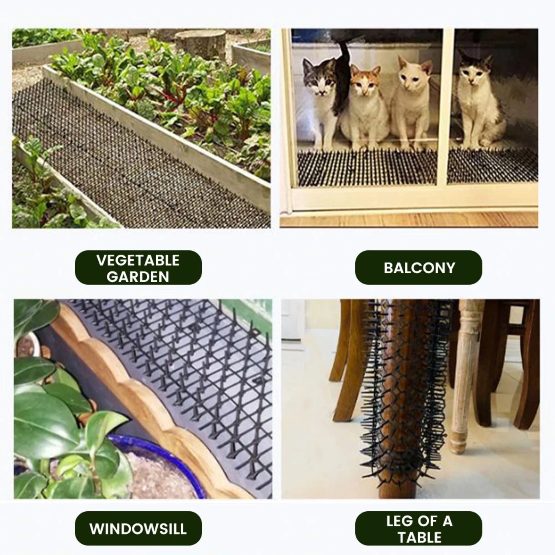 Cat-Proof Mat with Spikes for Vegetable Garden Durable Protection against Cats And Dogs Ideal for Gardening And Plant Care by PawHaven